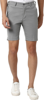 PETER ENGLAND Self Design Men Grey Regular Shorts
