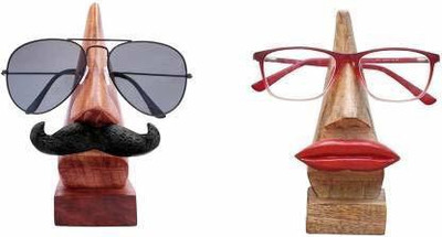 Bogenlite 0 Compartments Wooden Wooden Nose Shaped Spectacle Stand(Brown)
