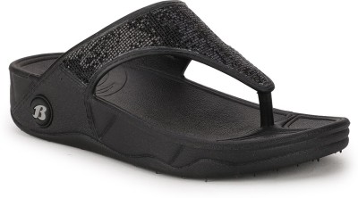 Bata Women Flip Flops(Black , 5)