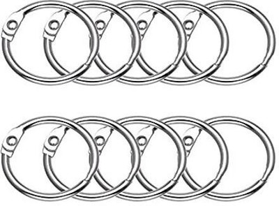 KRAFTMASTERS 25mm Loose Leaf Binder Ring Key Chain Key Rings Card Ring Stainless Steel 10 Pcs Key Chain