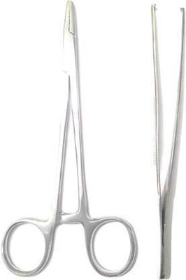 ARINEO SURGICAL INSTRUMENT TOOTHED FORCEPS, NEEDLE HOLDER 6" Suturing Forceps SET OF 2 Suturing Forceps