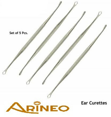 ARINEO Ear Curette Stainless Steel (Pack of 5 Pcs.) Utility Forceps Utility Forceps