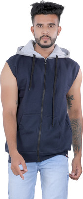 Kore Cloting Point Sleeveless Solid Men Sweatshirt