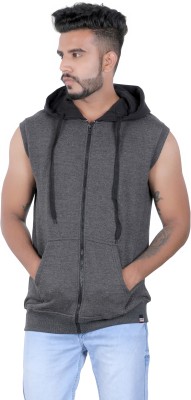 Kore Cloting Point Sleeveless Solid Men Sweatshirt