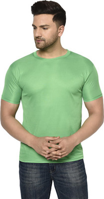 InkTees Men Solid Round Neck Polyester Green T-Shirt For Rs. 99 @ 75 %