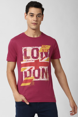Peter England University Solid Men Round Neck Maroon T-Shirt