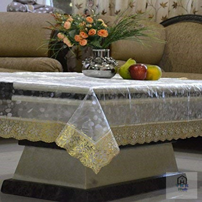 H K TRADERs Self Design 2 Seater Table Cover(Gold, 3D, PVC)
