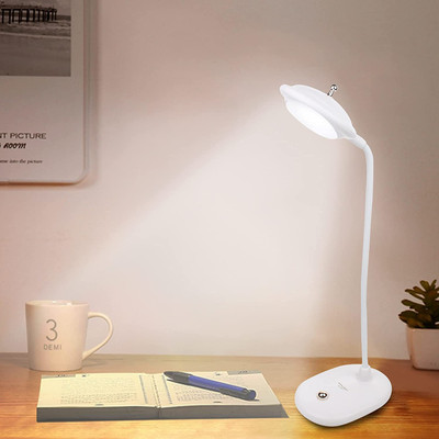iDOLESHOP Lithium Battery Rechargeable LED Touch On/Off Switch Touch Dimmer With Charging Wire Study Lamp(32 cm, White)