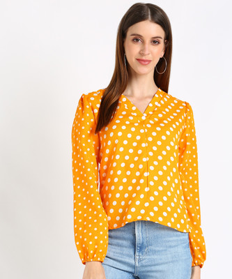 SHASHVI Casual Printed Women Yellow Top
