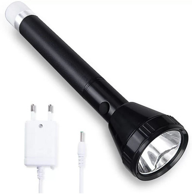 iDOLESHOP Lithium Battery Long Range Led Light with 3000mAh Battery Torch(Black, 27 cm, Rechargeable)