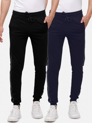 MADSTO Solid Men Black, Dark Blue Track Pants