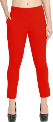 Shri style Slim Fit Women Red Trousers