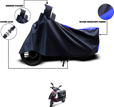 GOSHIV-car and bike accessories Waterproof Two Wheeler Cover for TVS(Scooty Streak, Black, Blue)
