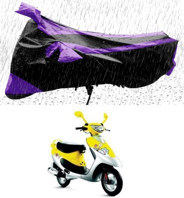 ENTIRELY ELITE Two Wheeler Cover for TVS(Scooty Pep+, Black, Purple)