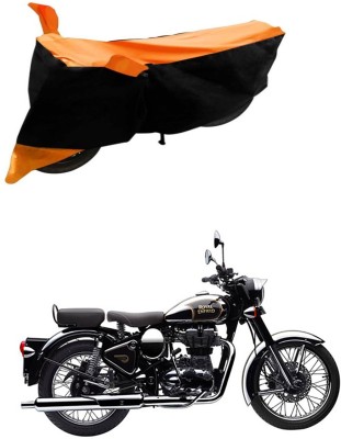 Ascension Two Wheeler Cover for Royal Enfield(Classic Chrome, Black, Orange)