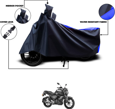 GOSHIV-car and bike accessories Waterproof Two Wheeler Cover for Yamaha(Black, Blue)