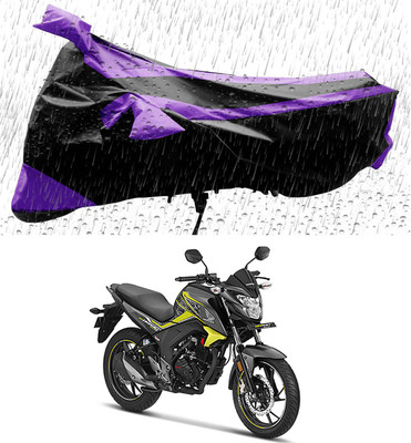 APNEK Two Wheeler Cover for Honda(CB Hornet 160, Black, Purple)