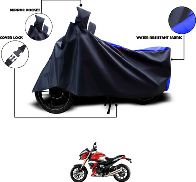 GOSHIV-car and bike accessories Waterproof Two Wheeler Cover for Mahindra(Black, Blue)