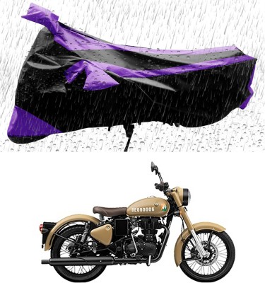 APNEK Two Wheeler Cover for Royal Enfield(Classic 350 Signals, Black, Purple)