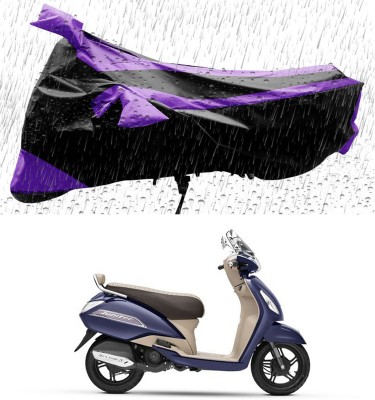 Genipap Two Wheeler Cover for TVS(Jupiter, Black, Purple)