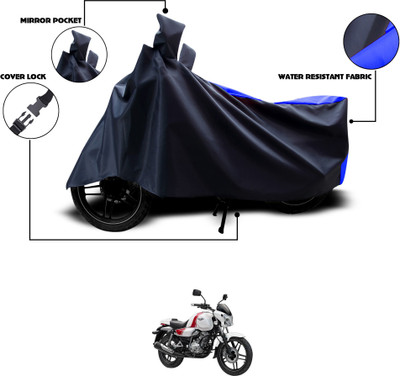 GOSHIV-car and bike accessories Waterproof Two Wheeler Cover for Bajaj(V12, Black, Blue)