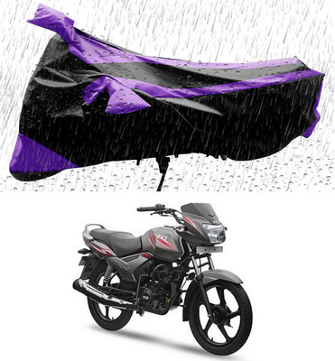 Aheke Waterproof Two Wheeler Cover for TVS(Star City Plus, Black, Purple)