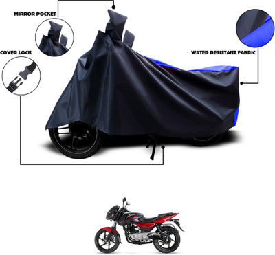 GOSHIV-car and bike accessories Waterproof Two Wheeler Cover for Bajaj(Pulsar 180 DTS-i, Black, Blue)