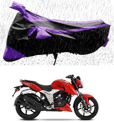 APNEK Two Wheeler Cover for TVS(Apache RTR 160 4V, Black, Purple)