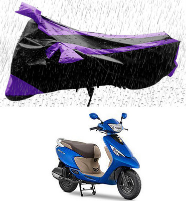 APNEK Two Wheeler Cover for TVS(Scooty Zest 110, Black, Purple)