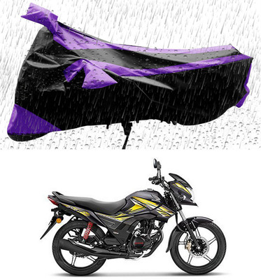 AutoRash Two Wheeler Cover for Honda(CB Shine SP, Black, Purple)