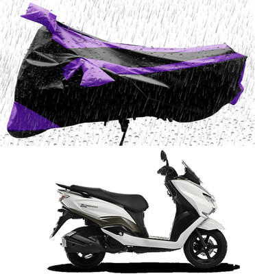 THE REAL ARV Waterproof Two Wheeler Cover for Suzuki(Burgman Street 125, Black, Purple)