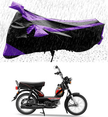 THE REAL ARV Two Wheeler Cover for TVS(XL 100, Black, Purple)