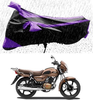 APNEK Two Wheeler Cover for TVS(Radeon, Black, Purple)