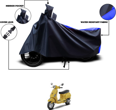 GOSHIV-car and bike accessories Waterproof Two Wheeler Cover for Vespa(Vespa LX 125, Black, Blue)
