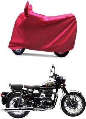 Genipap Two Wheeler Cover for Royal Enfield(Classic Chrome, Red)