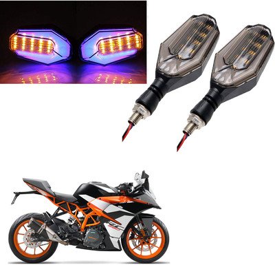 COMICAL Front, Rear LED Indicator Light for KTM RC 390(Blue, Yellow)