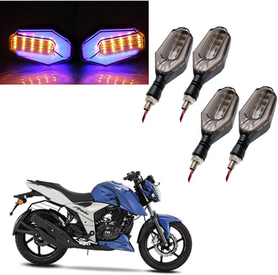 COMICAL Front, Rear LED Indicator Light for TVS Apache RTR 160(Blue, Yellow)