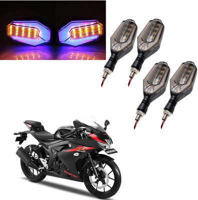 COMICAL Front, Rear LED Indicator Light for Suzuki GS 150R(Blue, Yellow)