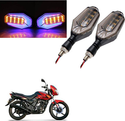 COMICAL Front, Rear LED Indicator Light for TVS Flame DS125(Blue, Yellow)