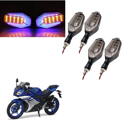COMICAL Front, Rear LED Indicator Light for Yamaha R15(Blue, Yellow)