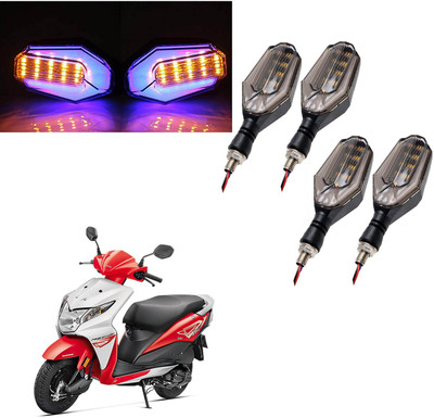 COMICAL Front, Rear LED Indicator Light for Honda Dio(Blue, Yellow)