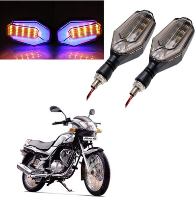 COMICAL Front, Rear LED Indicator Light for TVS Fiero F2(Blue, Yellow)