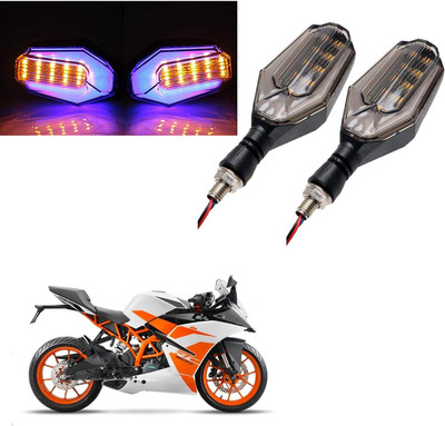 COMICAL Front, Rear LED Indicator Light for KTM RC 200(Blue, Yellow)