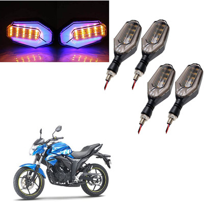 COMICAL Front, Rear LED Indicator Light for Suzuki Gixxer(Blue, Yellow)