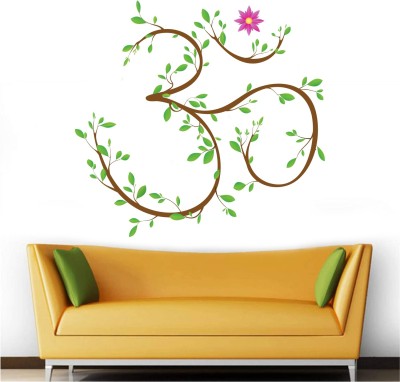WALLPIK 70 cm Om - Nature - Branch - Flower - Hindu - Symbol - Creative - Colorful - Wall Sticker - WP051 Self Adhesive Sticker(Pack of 1)