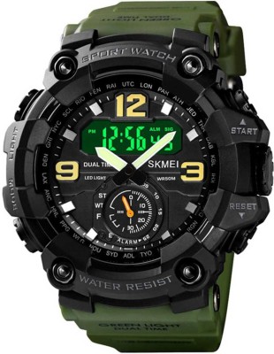 Eagle fly 1637 sports Multifunctional Dual Time Digital Black Dial Men's Watch Waterproof Watch Analog-Digital Watch  - For Boys