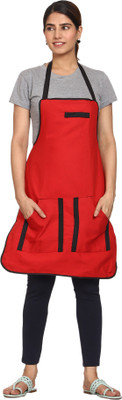 JMI Cotton Home Use Apron - Free Size(Red, Single Piece)
