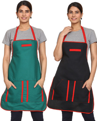 JMI Cotton Home Use Apron - Free Size(Multicolor, Pack of 2)