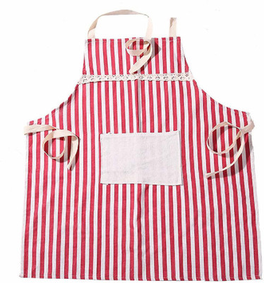YANCI Cotton Chef's Apron - Free Size(Red, Single Piece)