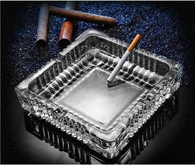 Decon Clear Glass Ashtray(Pack of 1)